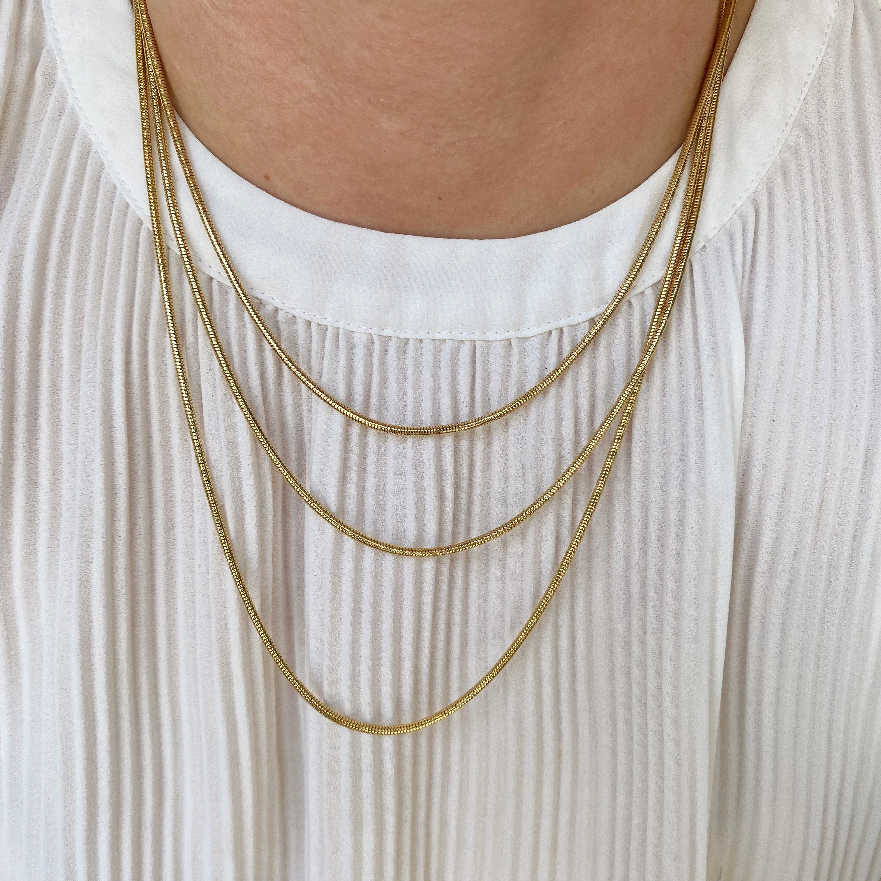 18K Gold Filled Rounded Snake Chain