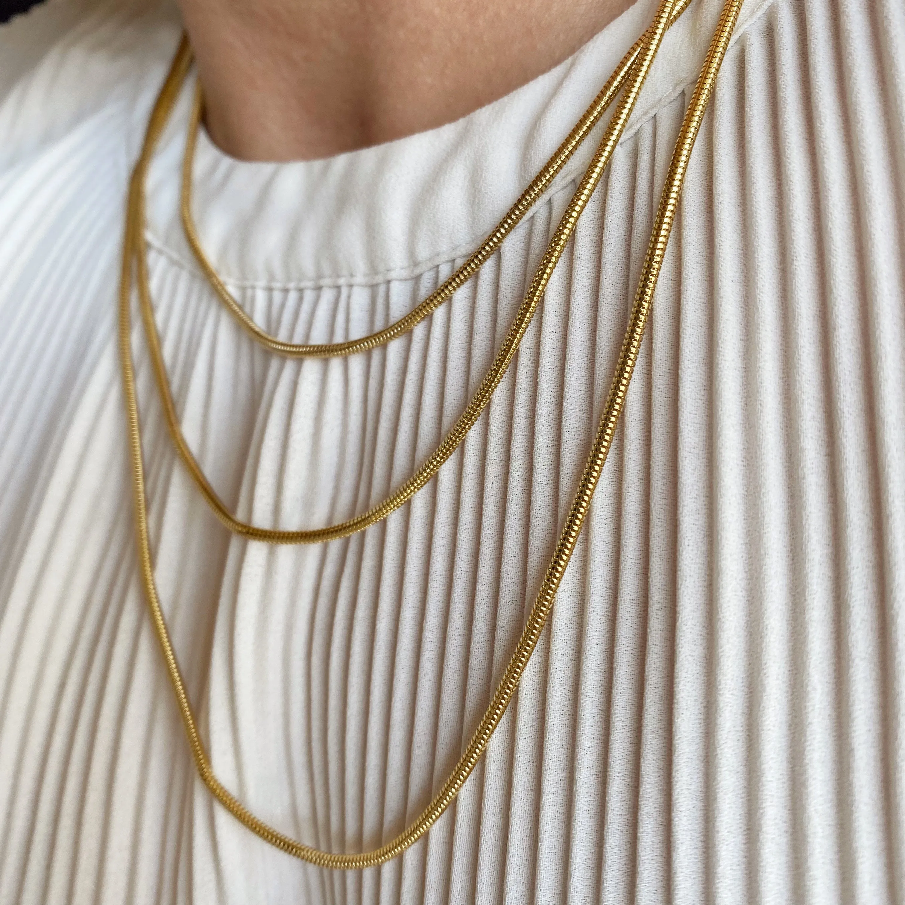 18K Gold Filled Rounded Snake Chain