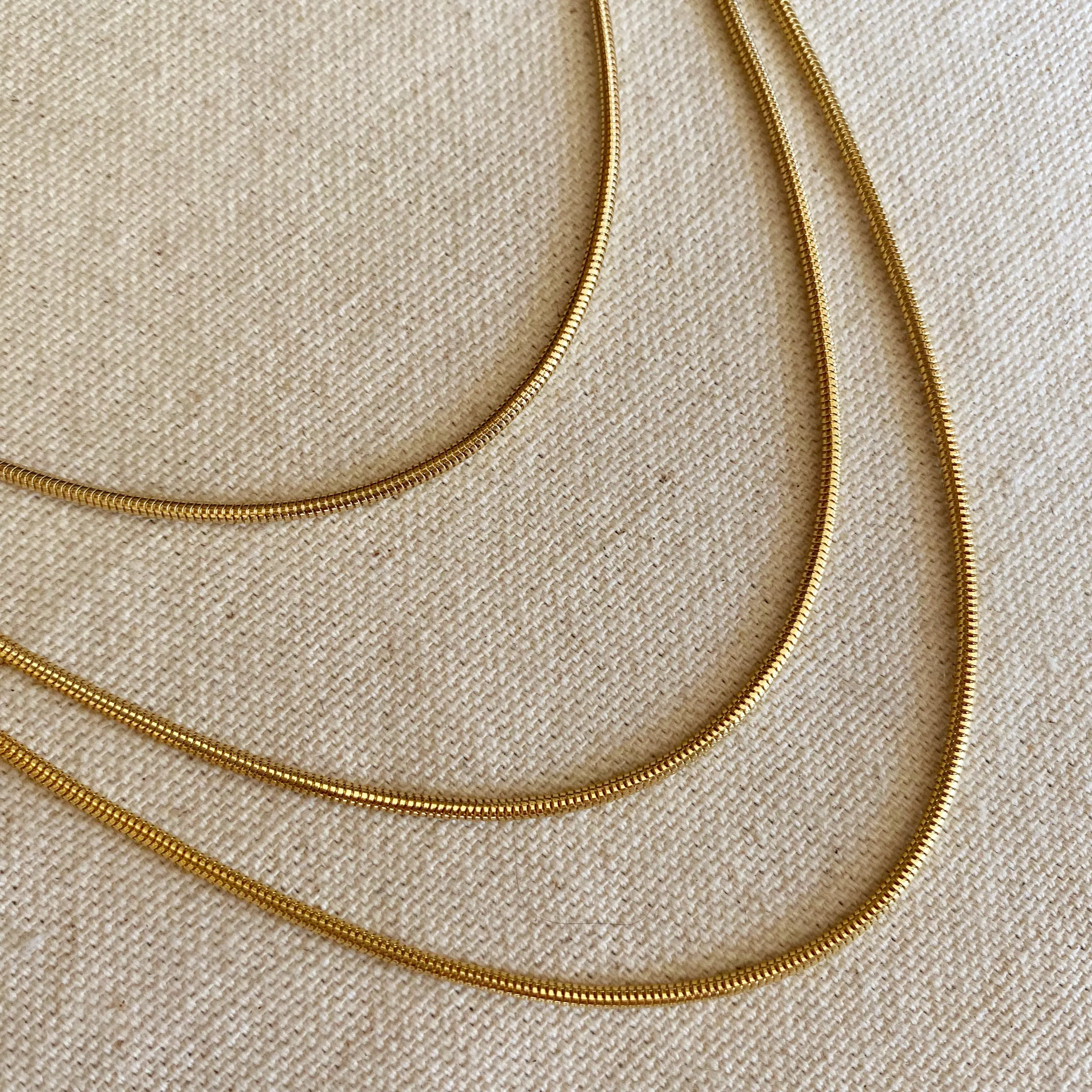 18K Gold Filled Rounded Snake Chain