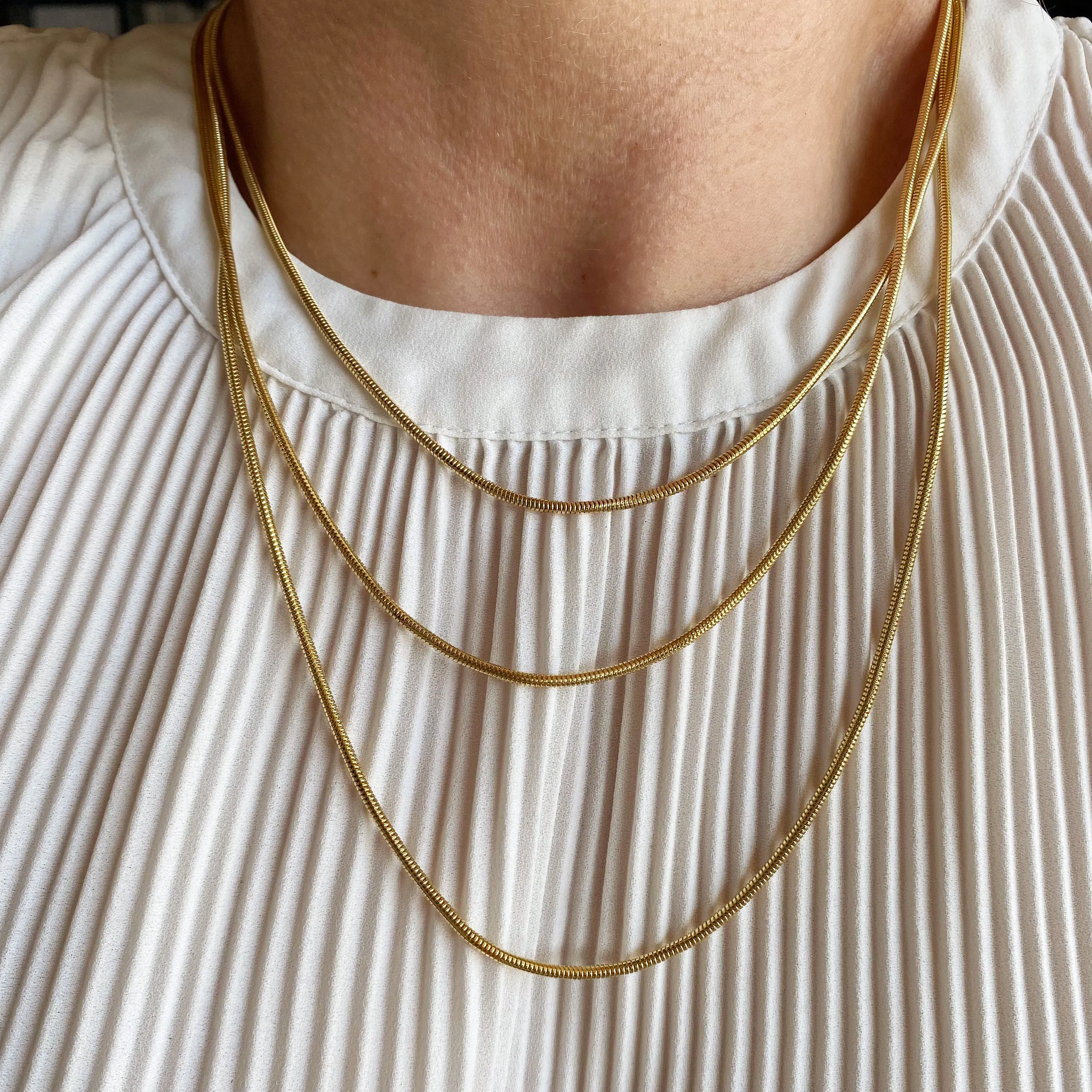 18K Gold Filled Rounded Snake Chain