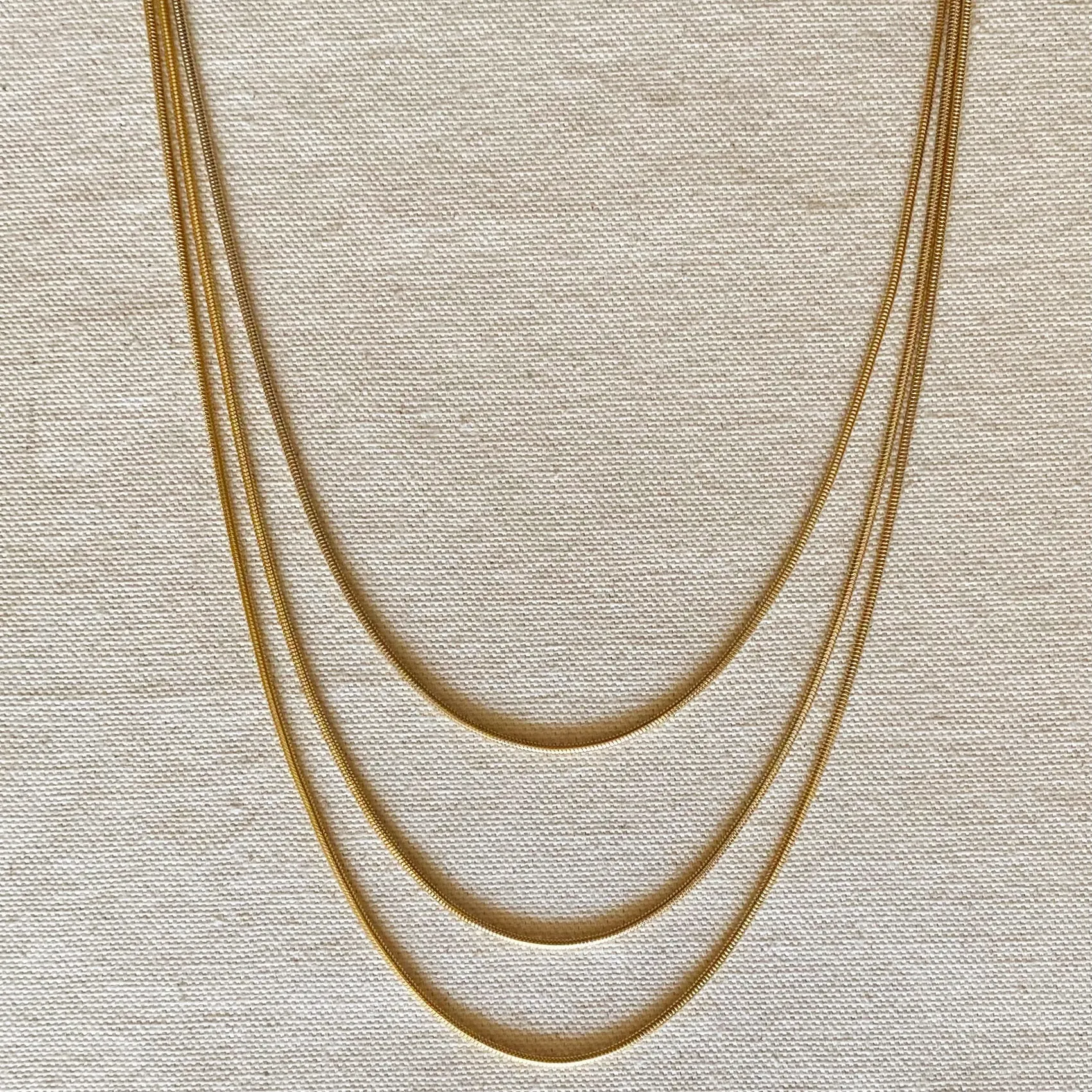 18K Gold Filled Rounded Snake Chain