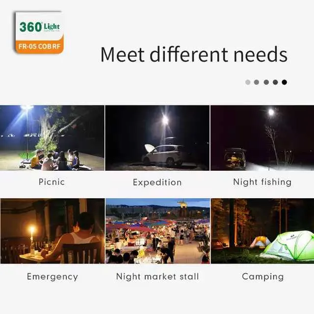 360° Multifunction Outdoor 1250W LED Super Bright Tent Light Rod Remote Control Camping Lantern