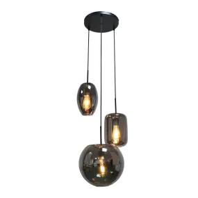 9557 3 light Pendant Light in Matt Black