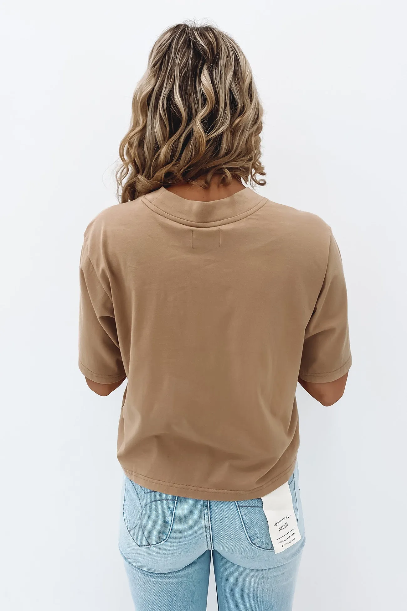 A Crop Slouch Tee Faded Khaki