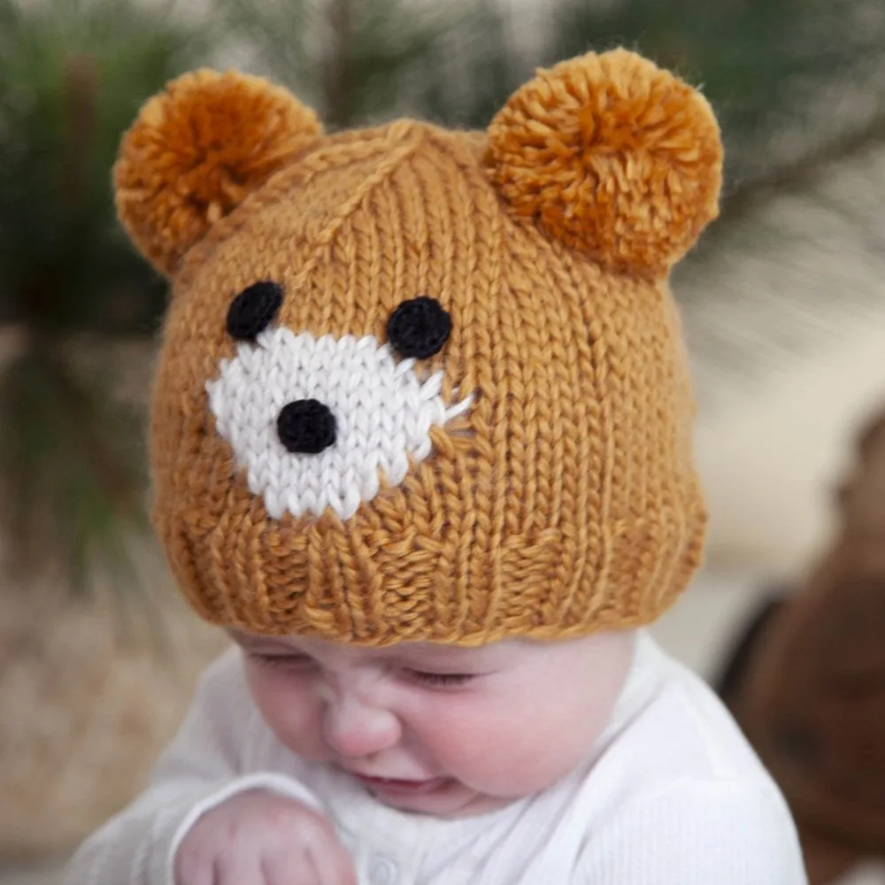 Acorn Kids: Bear Face Beanie Caramel