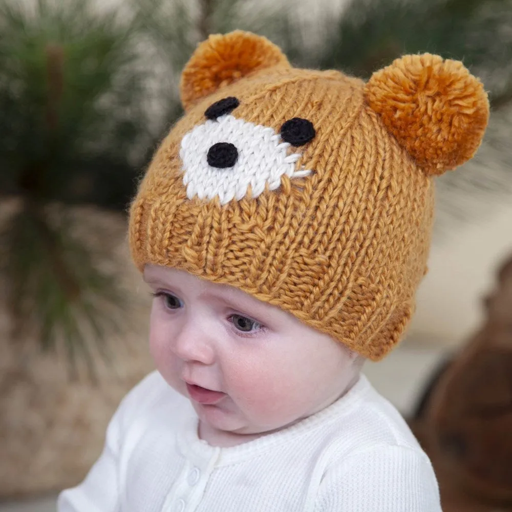 Acorn Kids: Bear Face Beanie Caramel