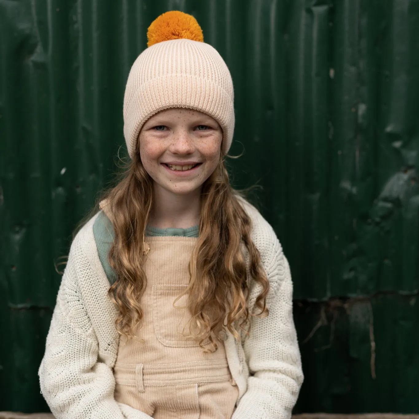 Acorn Kids: Oslo Merino Ribbed Beanie Cream and Mustard