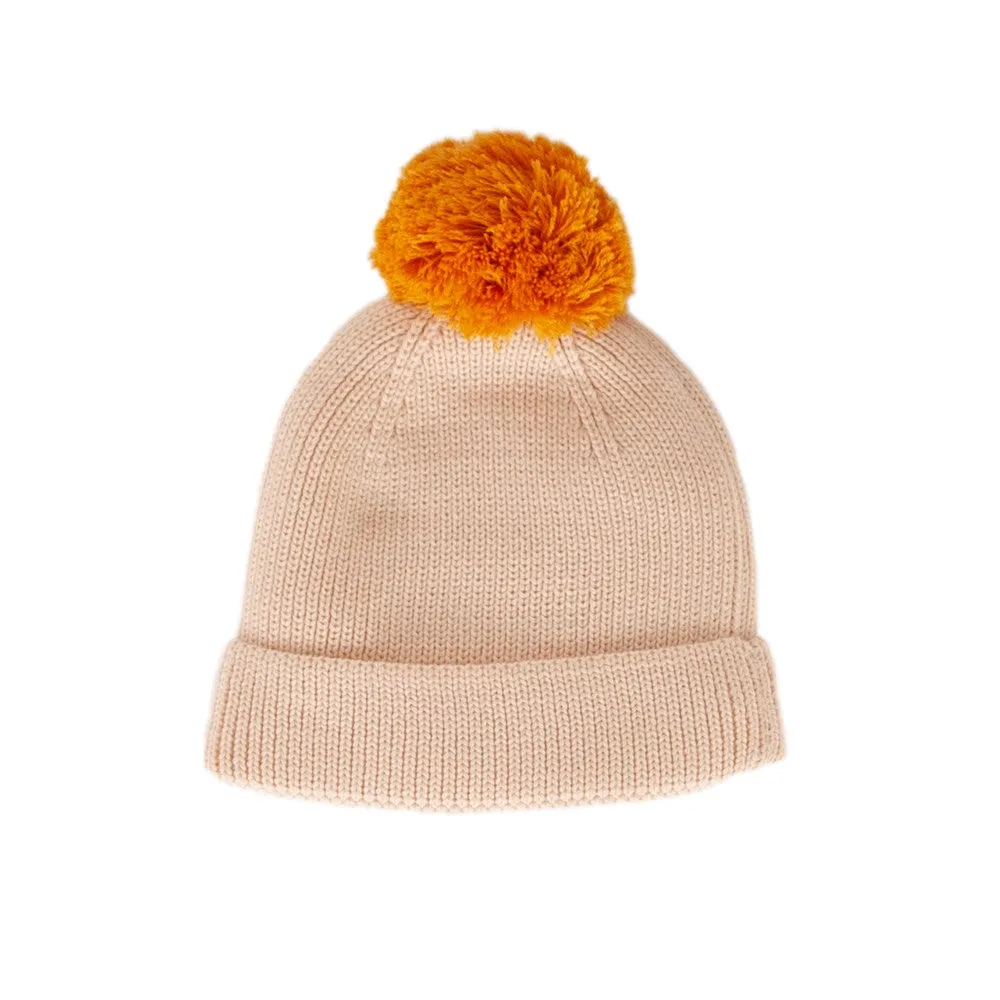 Acorn Kids: Oslo Merino Ribbed Beanie Cream and Mustard