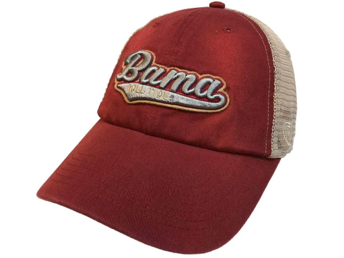 Alabama Crimson Tide TOW Red with Tan Mesh "Roll Tide" Snapback Slouch Hat Cap