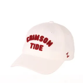 Alabama Crimson Tide Zephyr White "Prime" Adj. Strapback Relax Hat Cap