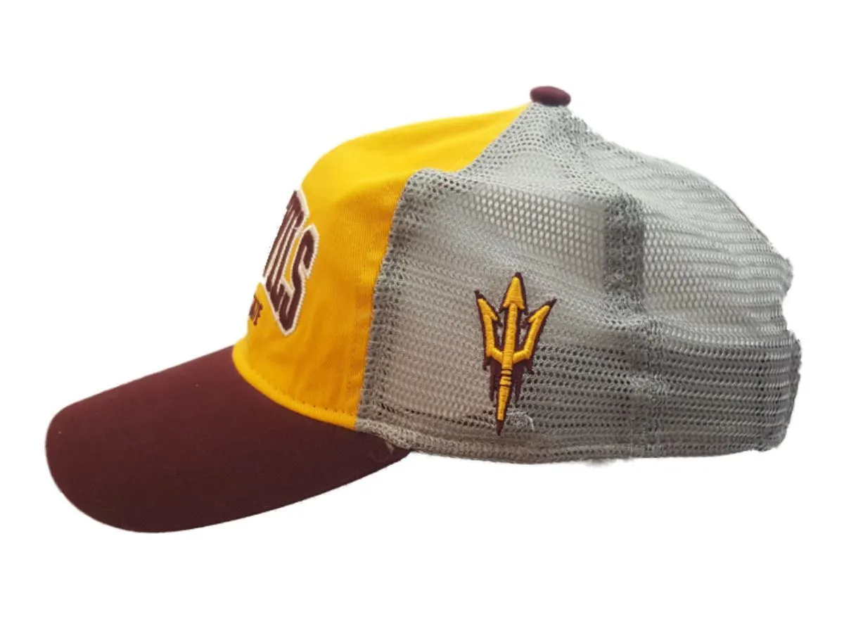 Arizona State Sun Devils Adidas Yellow Maroon Mesh Adj. Relaxed Baseball Hat Cap