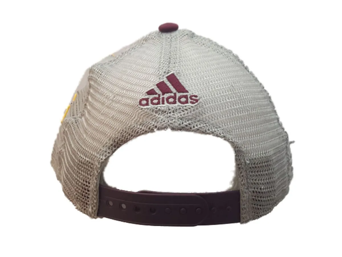 Arizona State Sun Devils Adidas Yellow Maroon Mesh Adj. Relaxed Baseball Hat Cap