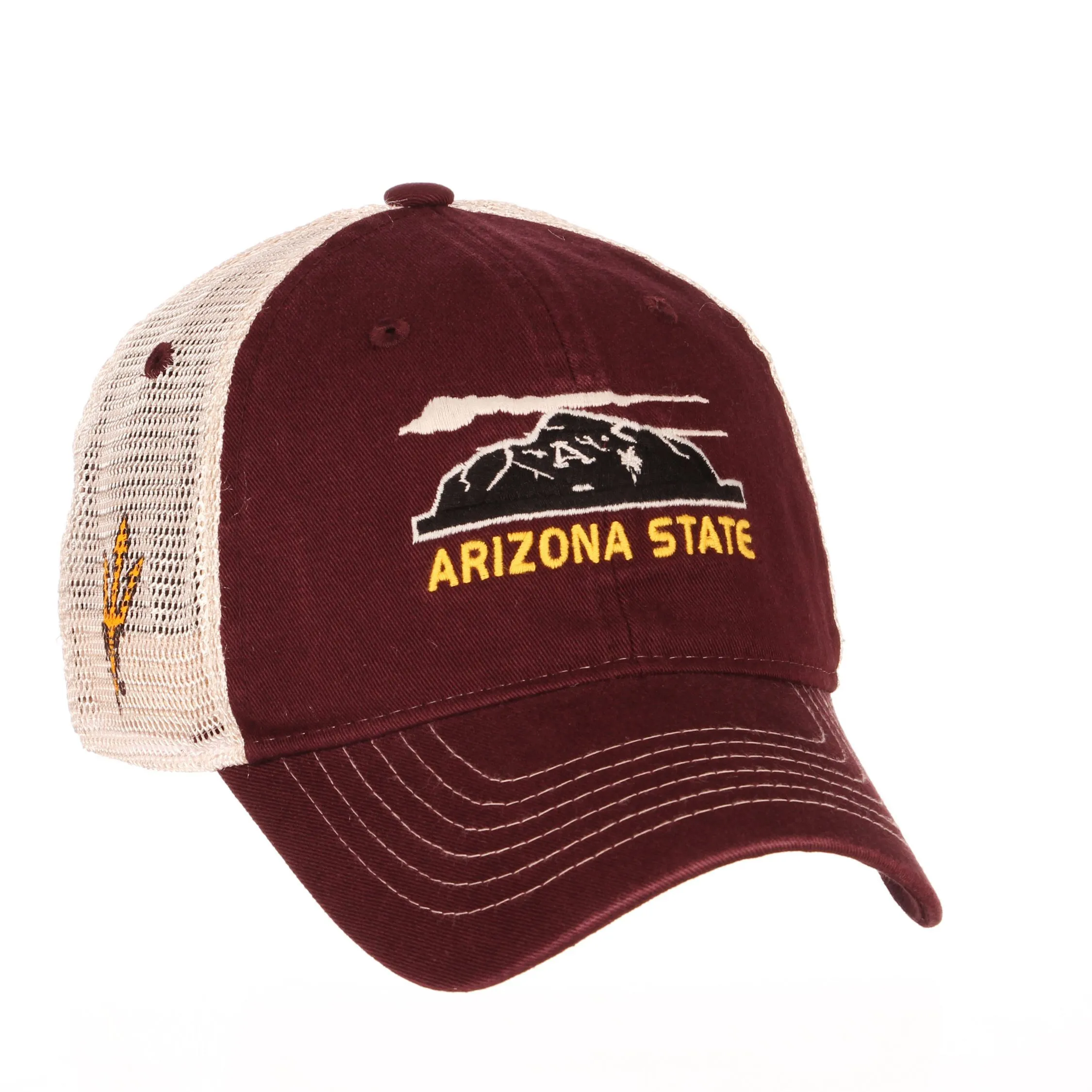 Arizona State Sun Devils Zephyr Maroon "Destination" Mountains Mesh Adj. Hat Cap