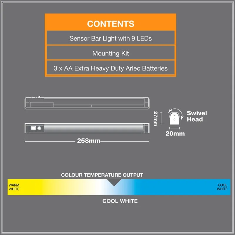 Arlec 10 LED Battery Operated Swivel Head Light