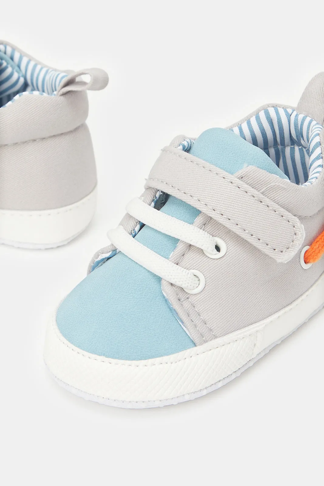 Baby Blue Denim Pram Shoes