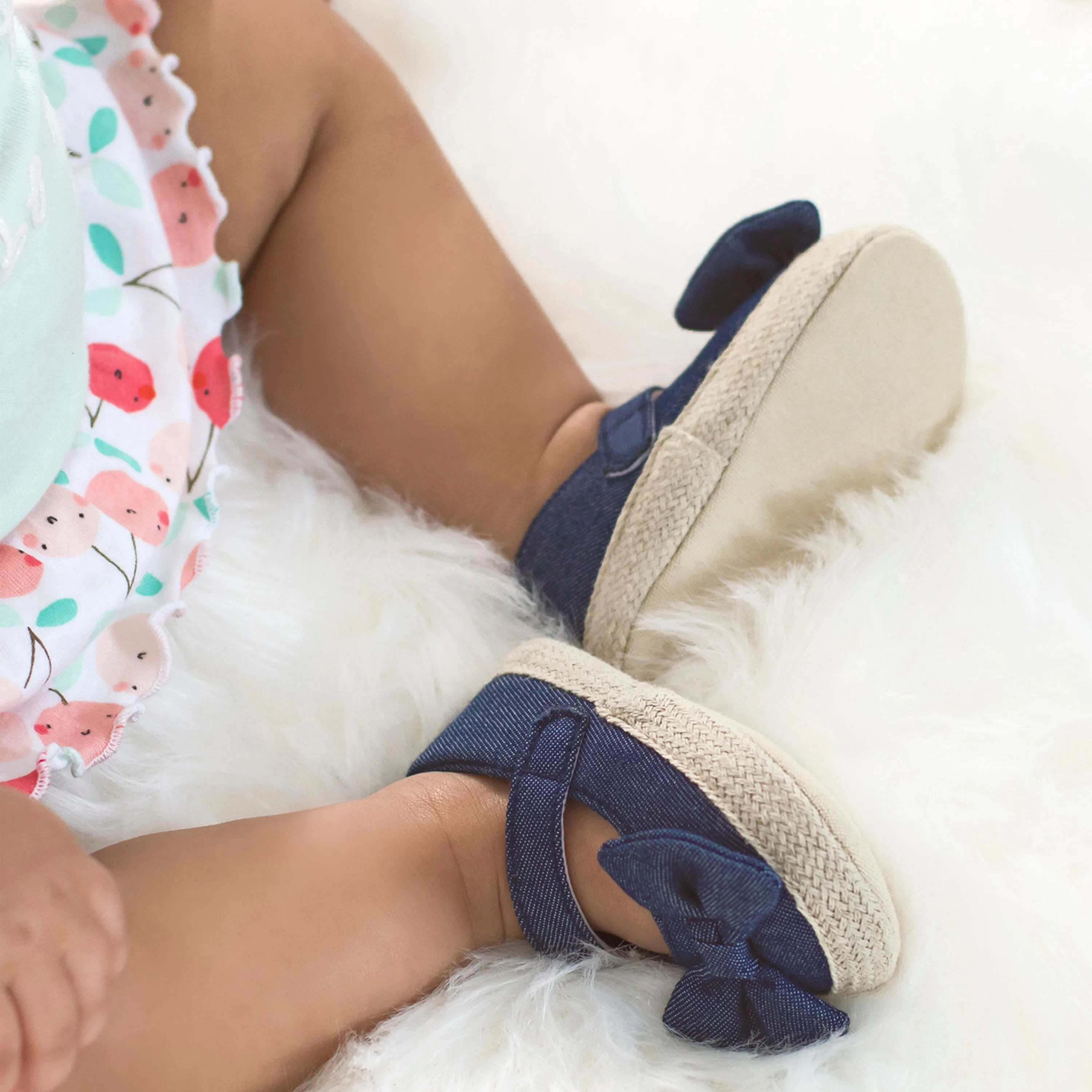 Baby Girls Navy Chambray Shoes