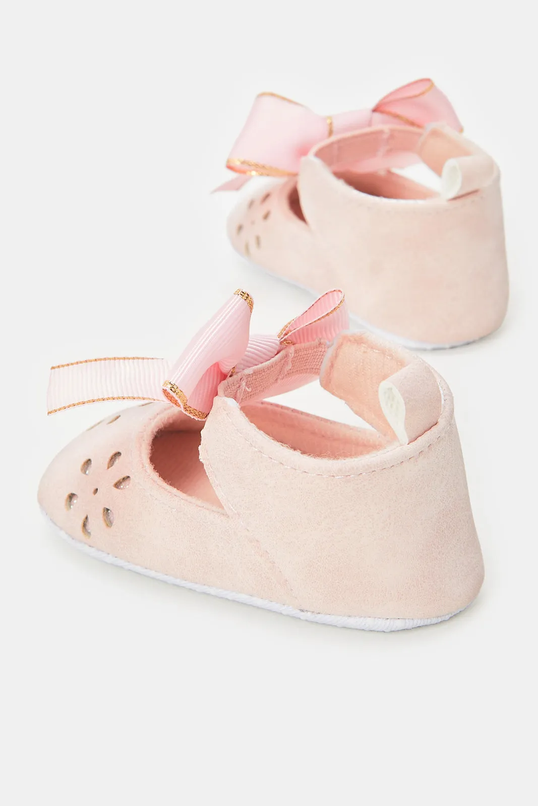 Baby Pink Bow Pram Shoe