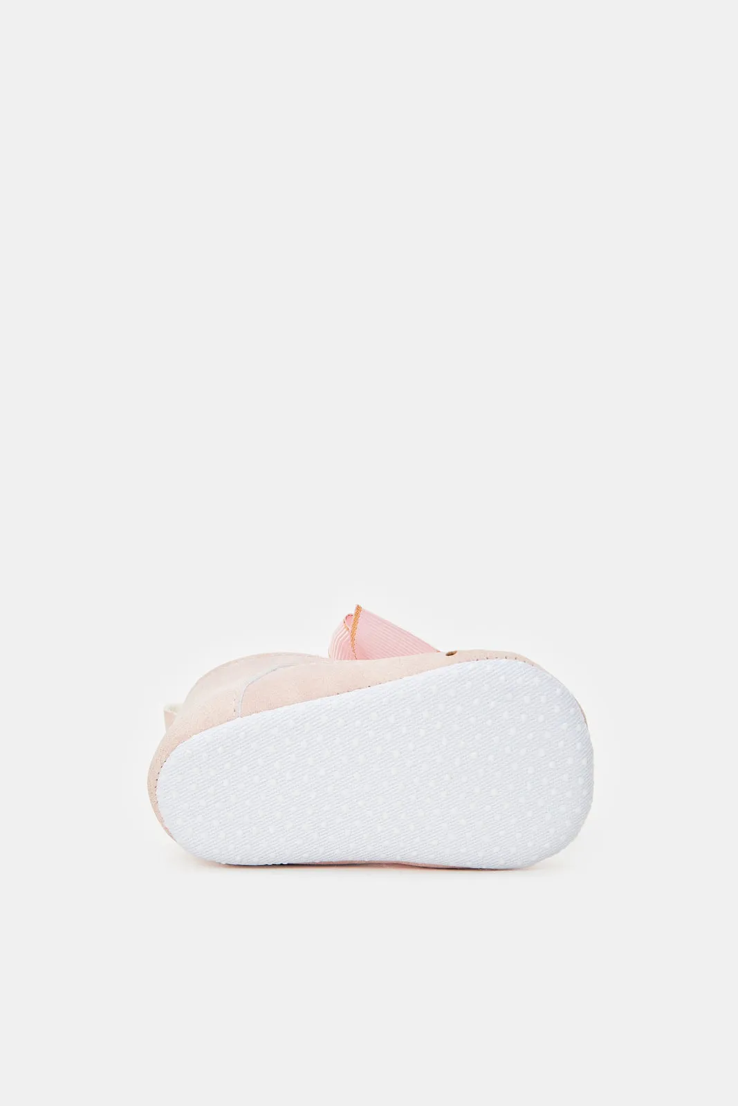 Baby Pink Bow Pram Shoe