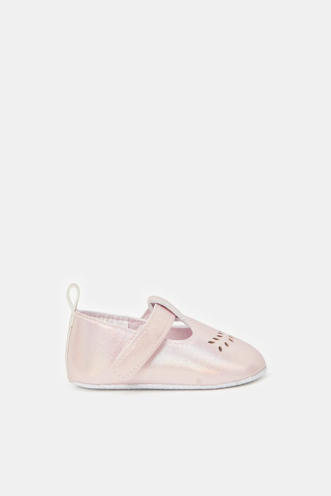 Baby Pink T-Bar Pram Shoes