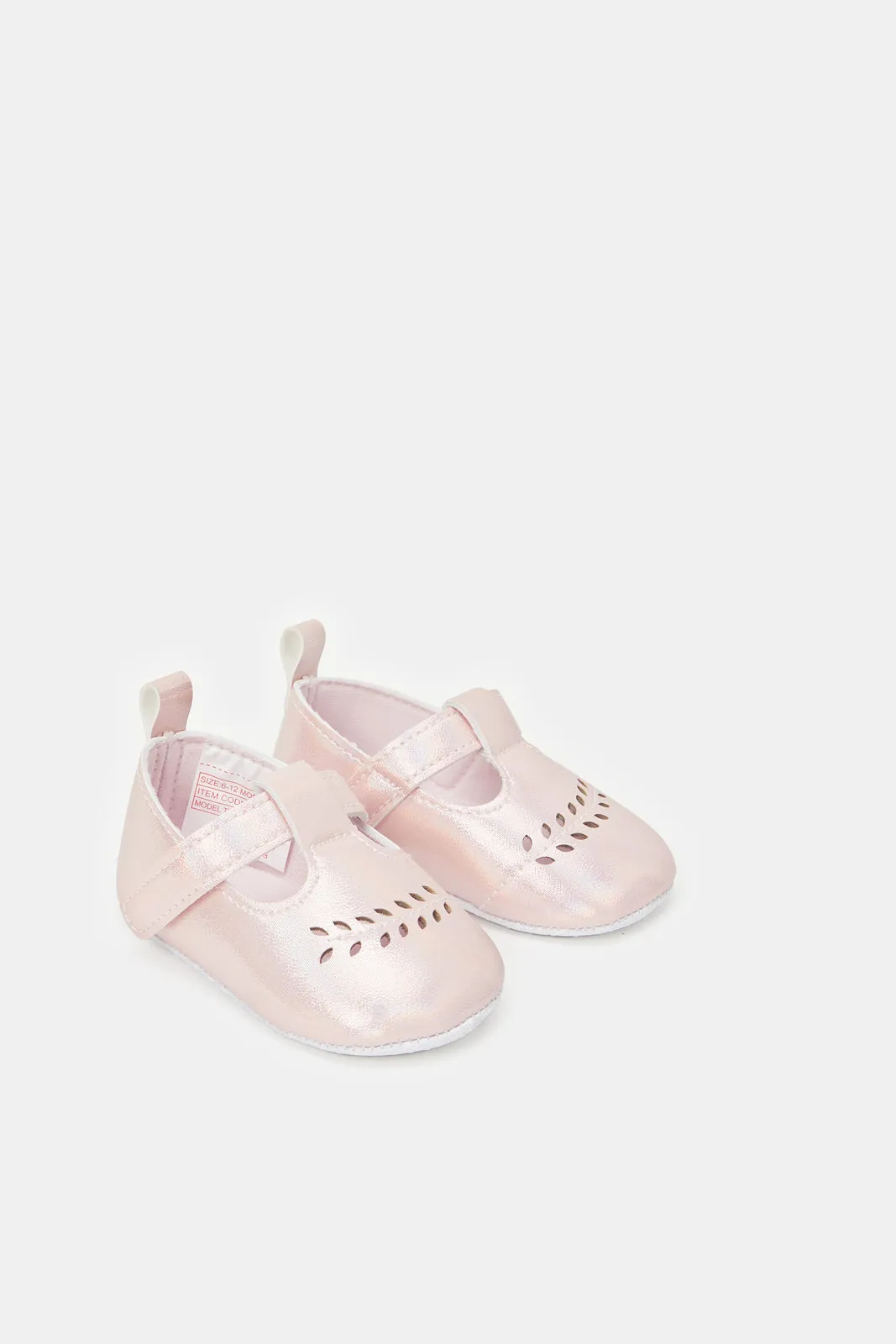 Baby Pink T-Bar Pram Shoes