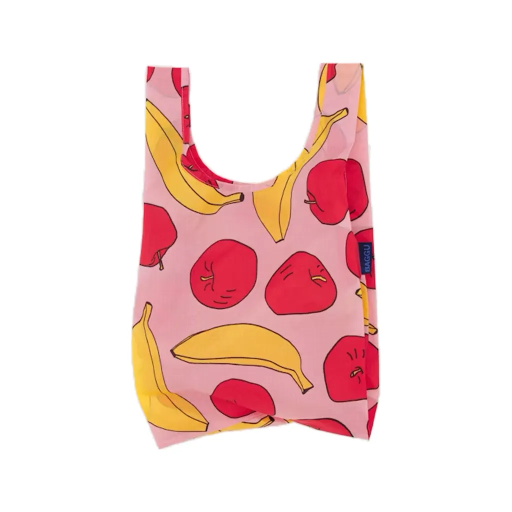 Baggu Baby Shopper Bag, Light Pink Apples & Bananas