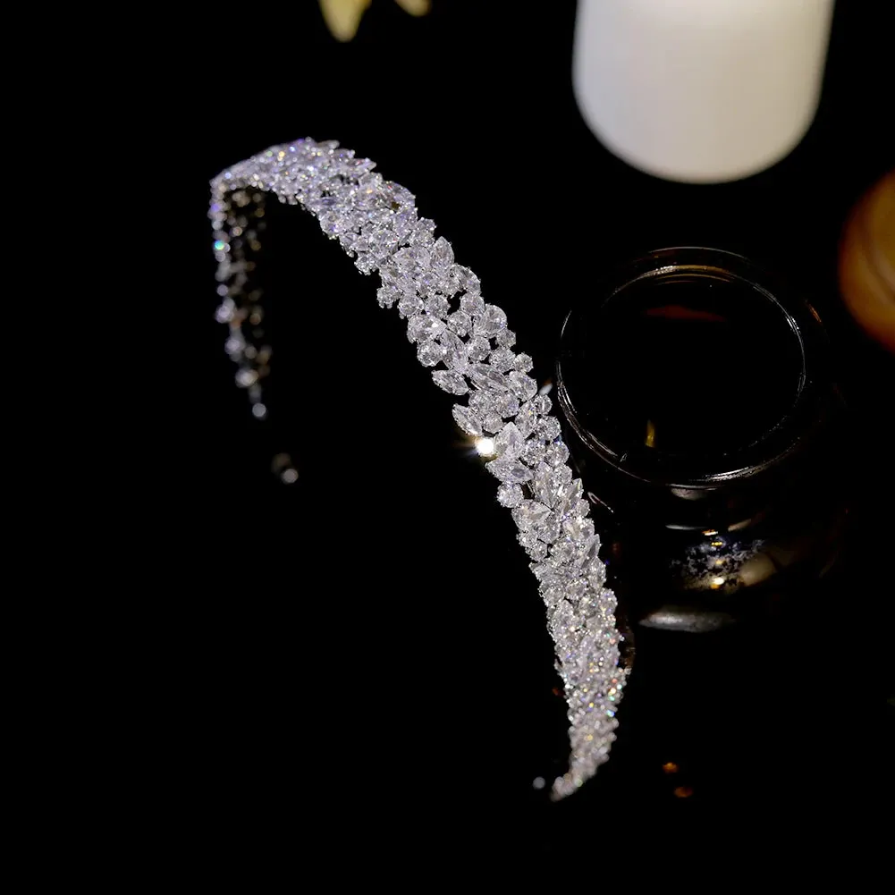 Bridal Headband - Silver Crown for Elegant Wedding Hair Accessories and Bridesmaid Gifts