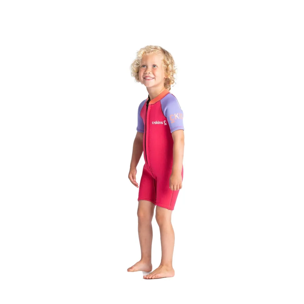 C-Skins C-KID Baby Shorti Wetsuit - Coral/Lilac/Bright Coral