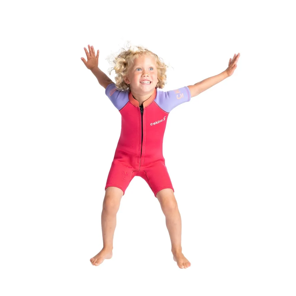 C-Skins C-KID Baby Shorti Wetsuit - Coral/Lilac/Bright Coral