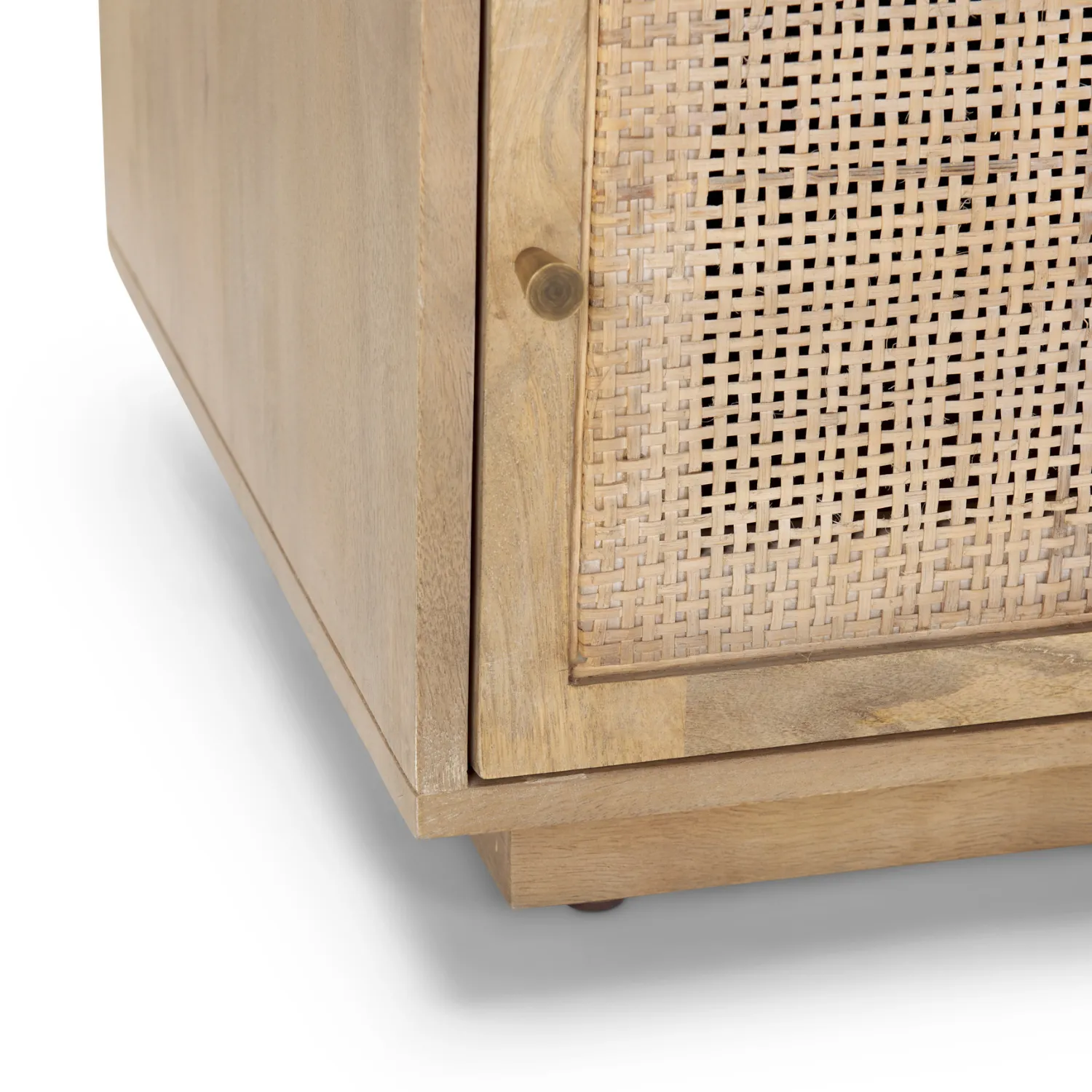 Cannes Storage Natural Wood Side Table