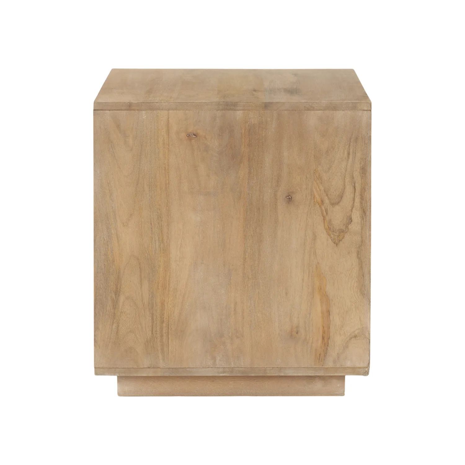 Cannes Storage Natural Wood Side Table