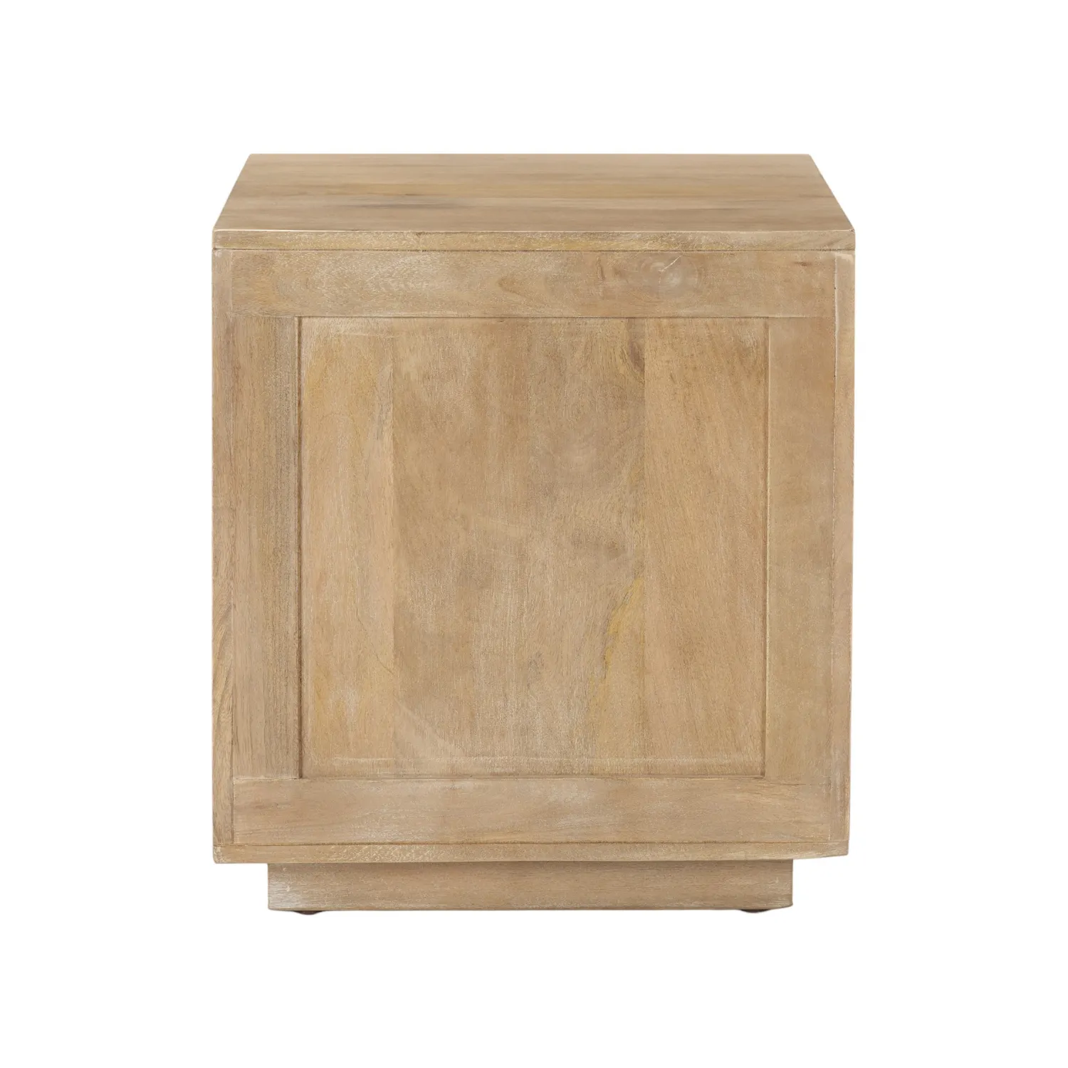 Cannes Storage Natural Wood Side Table