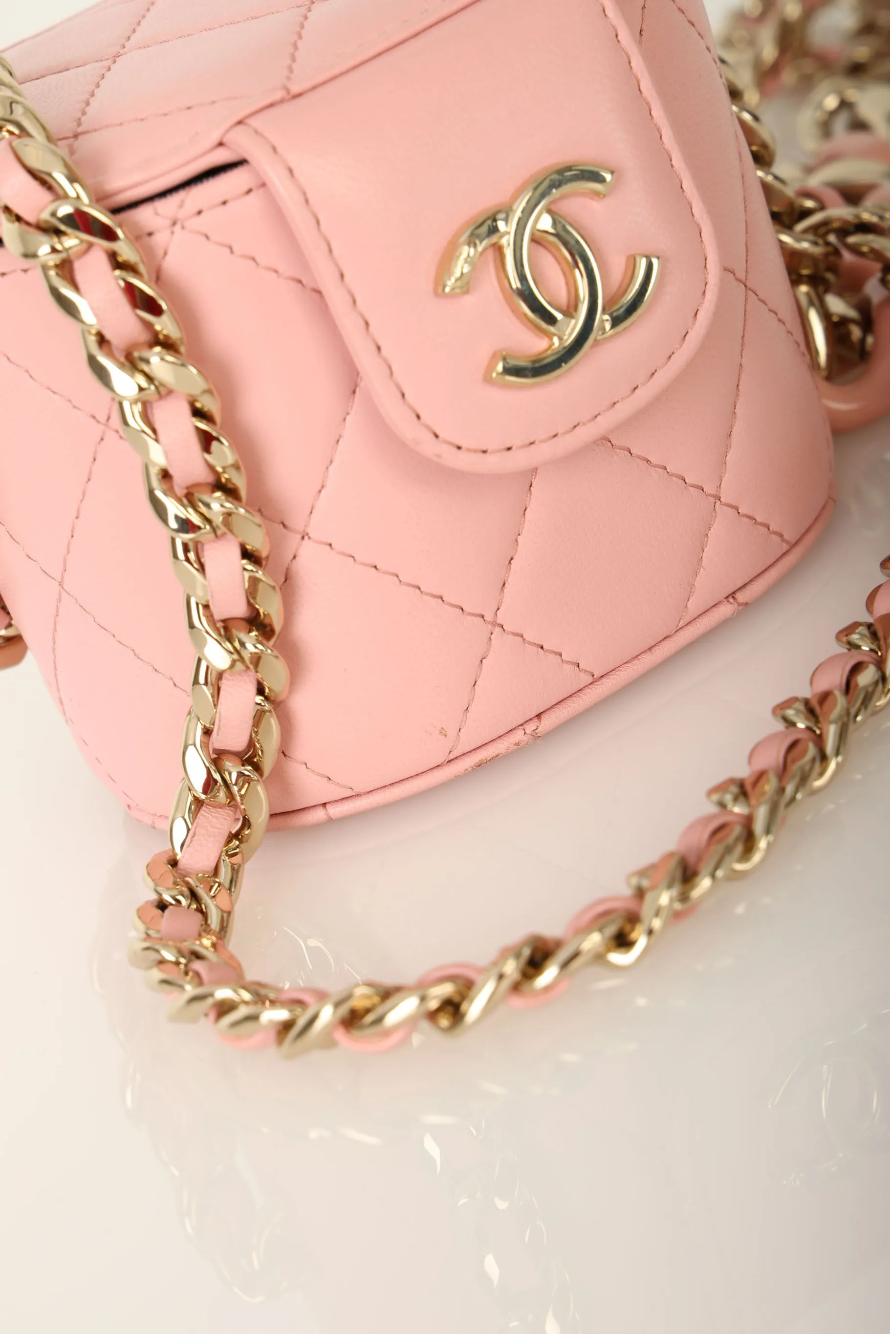 Chanel 2021 Lambskin Mini Chain Vanity