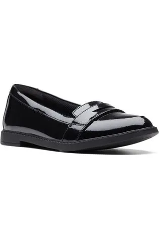 Clarks Scala Loafer Youth black patent