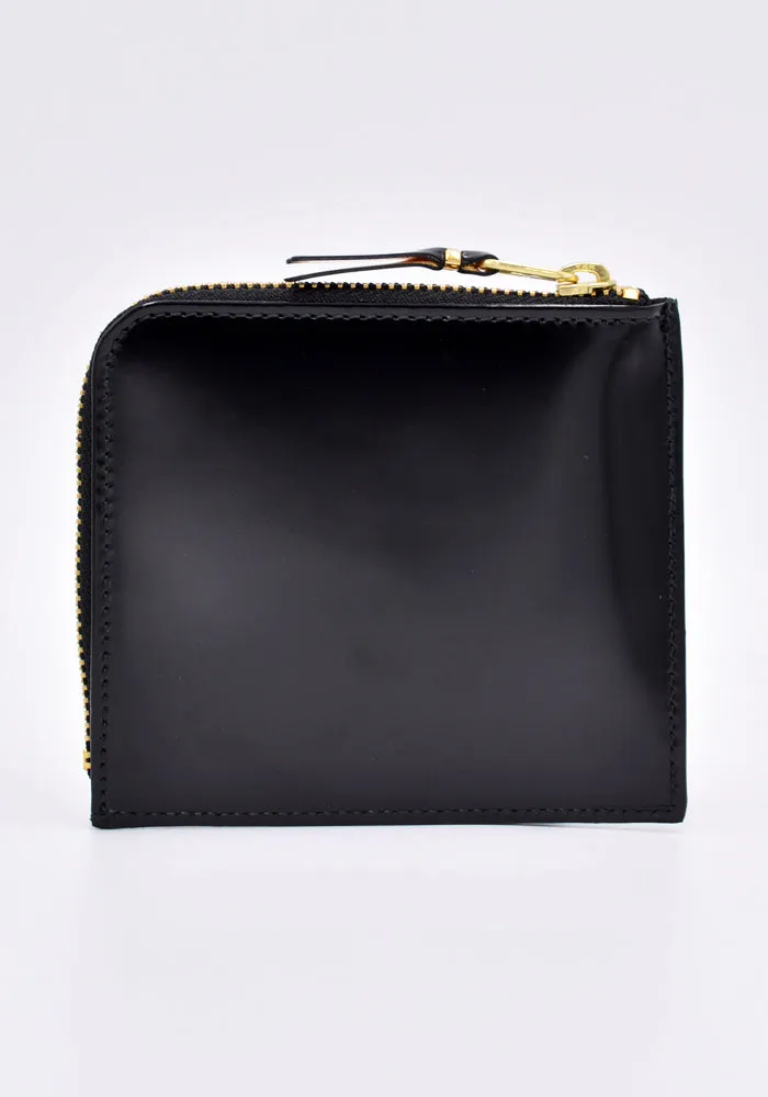 COMME DES GARCONS SA3100MI MIRROR INSIDE ZIP WALLET BLACK/GOLD