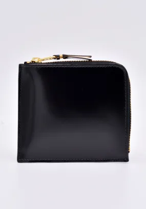 COMME DES GARCONS SA3100MI MIRROR INSIDE ZIP WALLET BLACK/GOLD