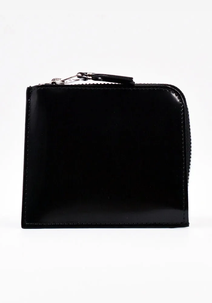 COMME DES GARCONS SA3100MI MIRROR INSIDE ZIP WALLET BLACK/SILVER