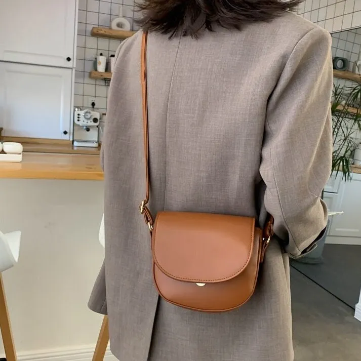 Cute Vegan Leather Bag, Small Shoulder Bag, Minimalist Leather Crossbody Bag, Retro Square Messenger Bag, Handbag for Women, Gift for Her