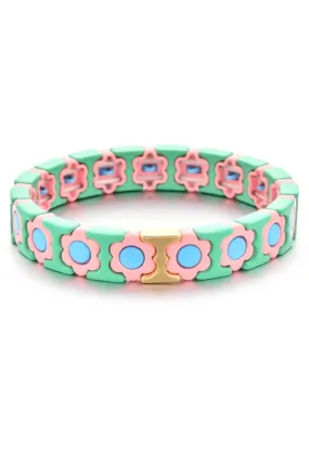 Daisy chain bracelet | Mint, Pink & Aqua