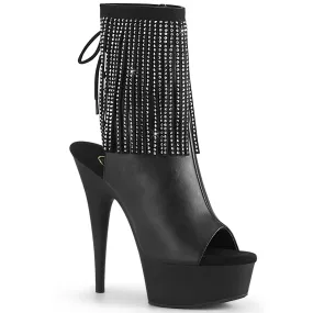 DELIGHT-1018RSF Black Calf High Peep Toe Boots