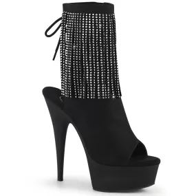 DELIGHT-1018RSF Black Calf High Peep Toe Boots