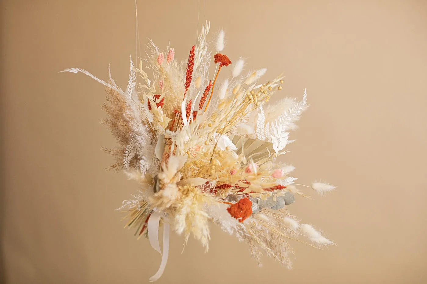 Dried Flower Bridal Bouquet - Burnt Orange & Peach No.1