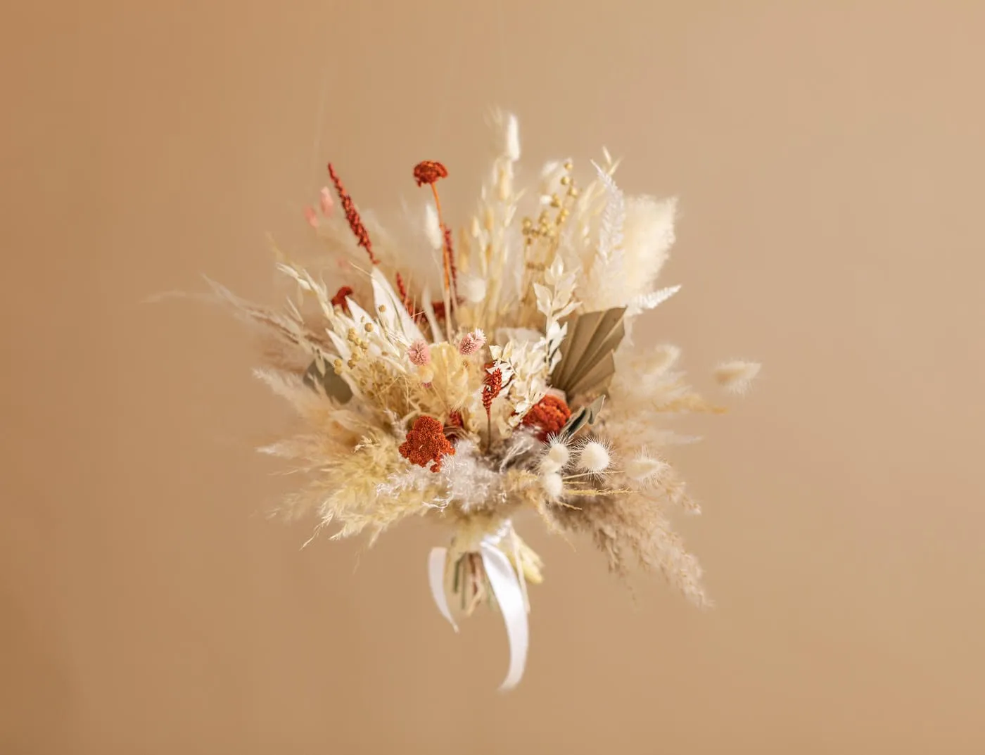 Dried Flower Bridal Bouquet - Burnt Orange & Peach No.1