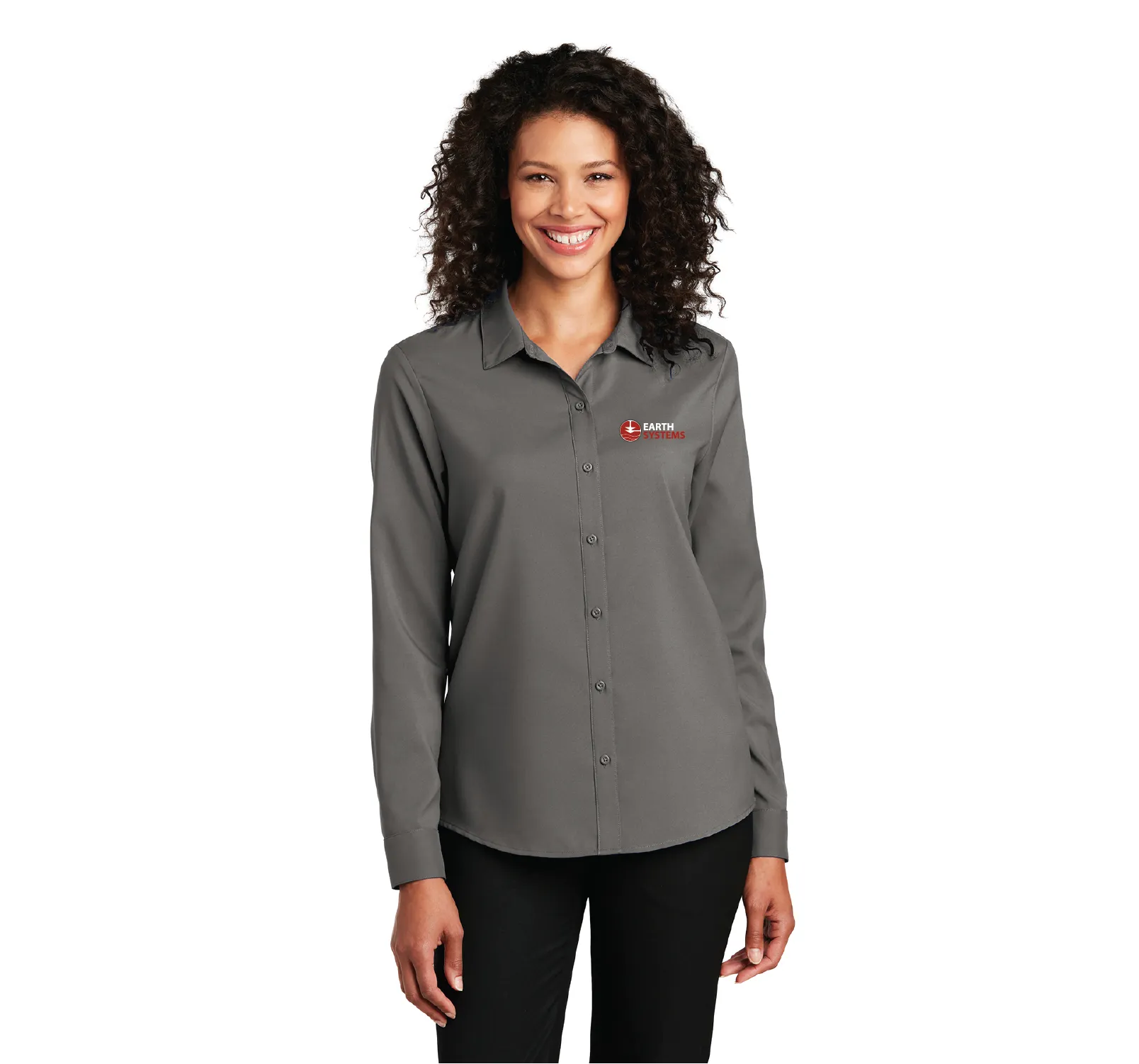 Earth Systems - Ladies Long Sleeve Performance Staff Shirt