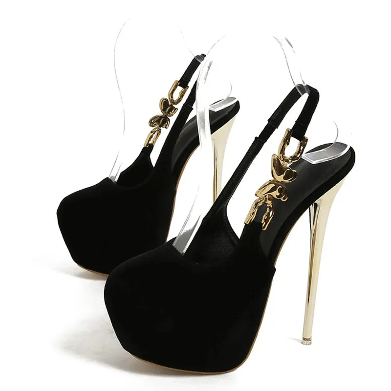 Elegant Wedding Banquet Fashion Metal Butterfly Extreme High High Heel