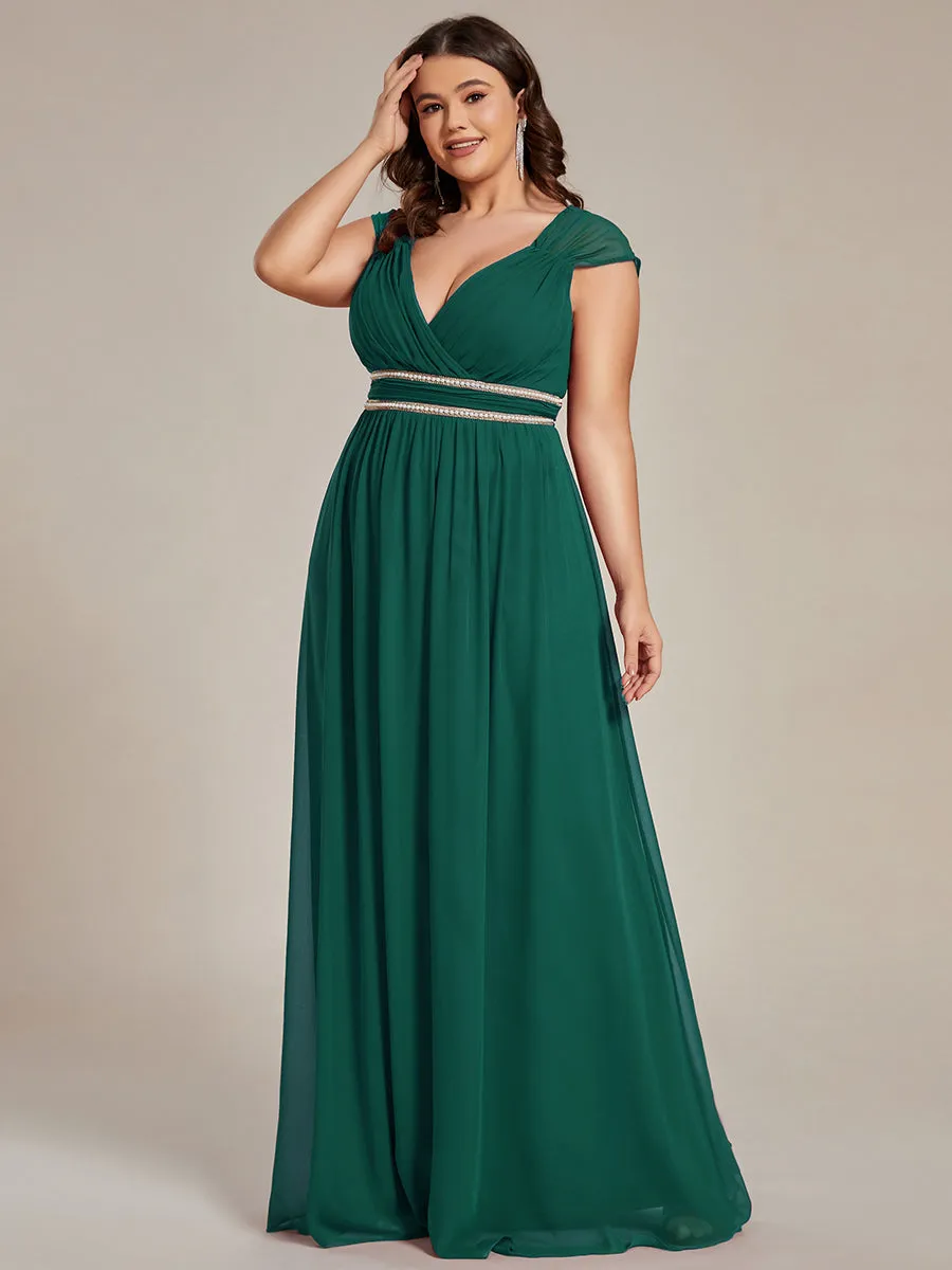 EMMA RUCHED V-NECK BRIDESMAID DRESS