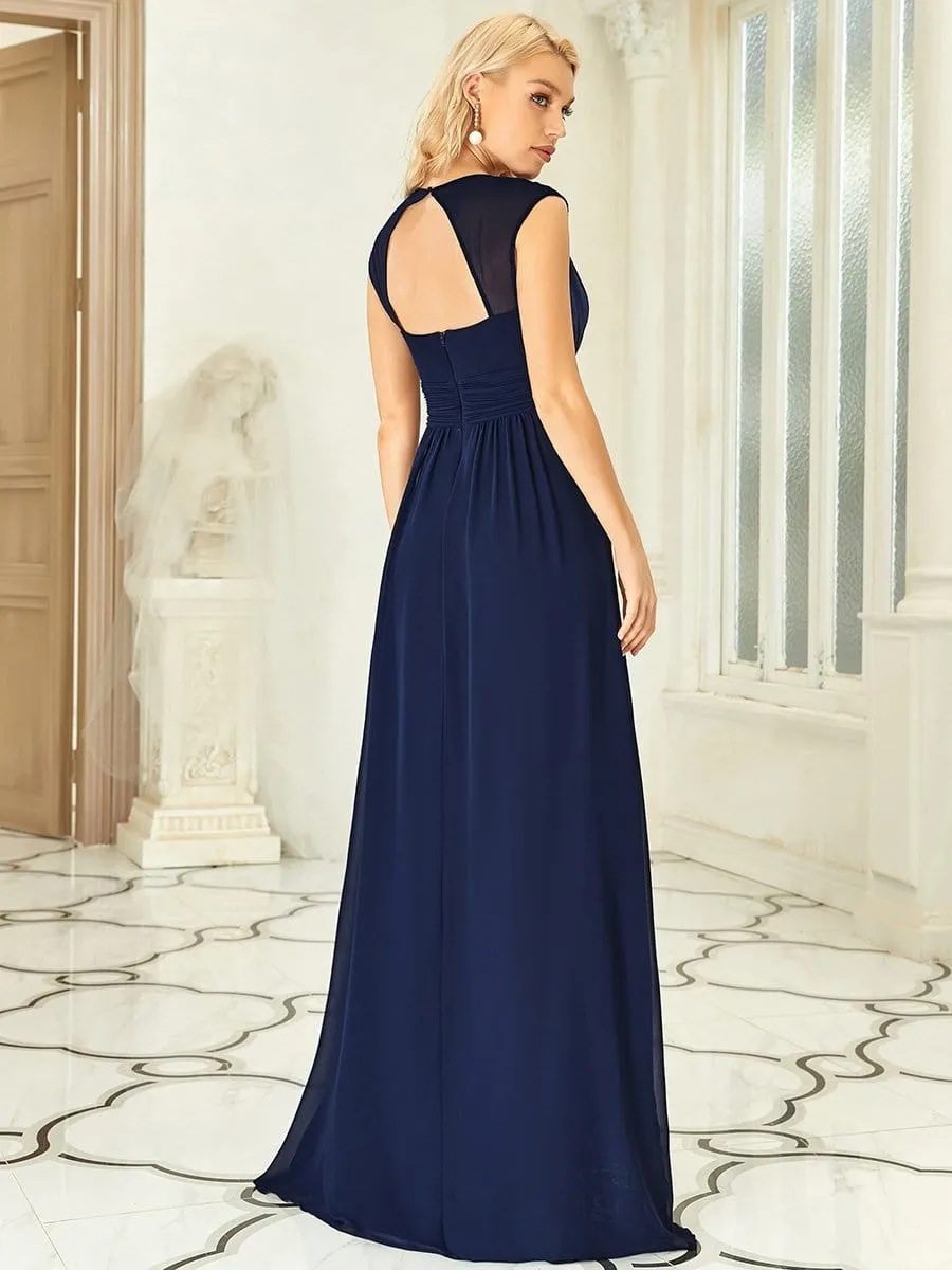 EMMA RUCHED V-NECK BRIDESMAID DRESS