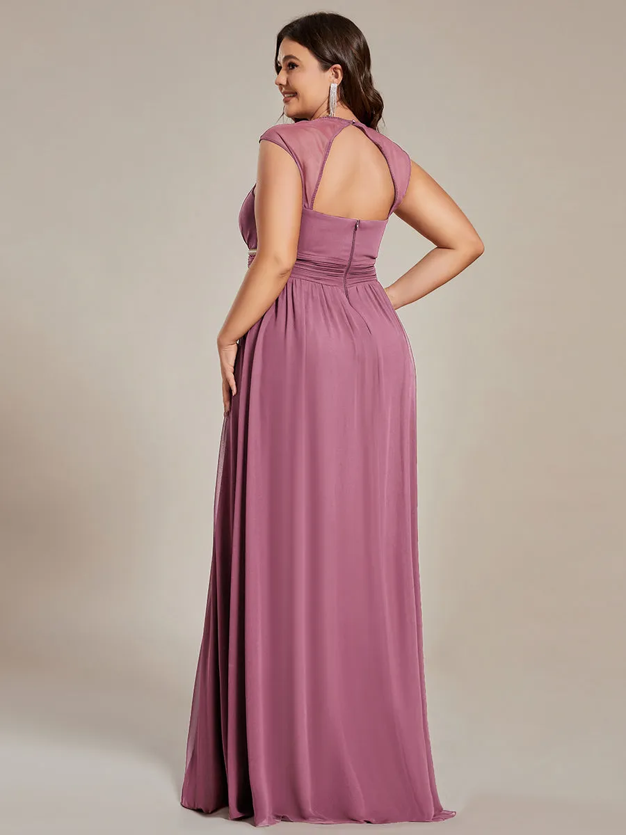 EMMA RUCHED V-NECK BRIDESMAID DRESS