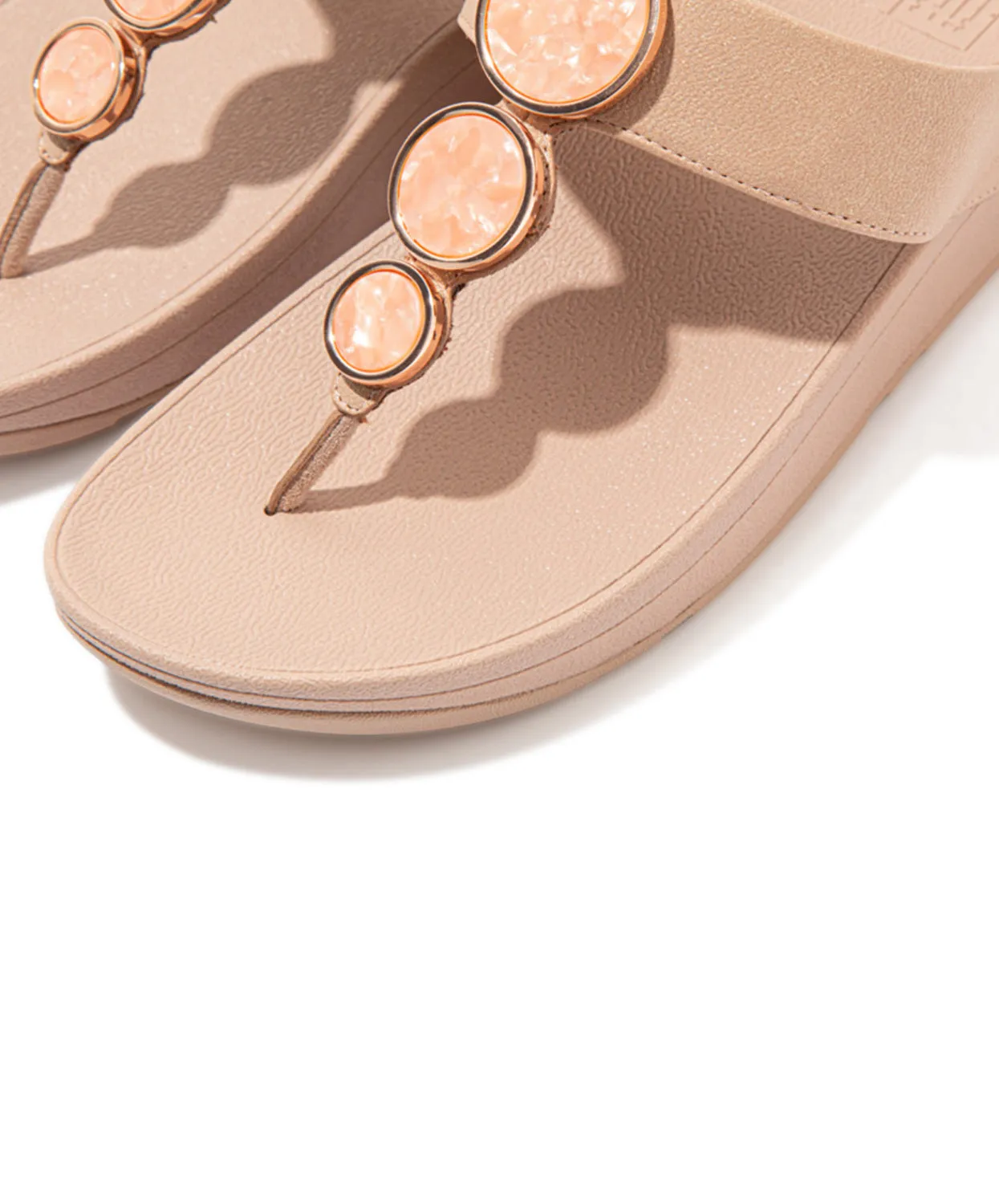 FitFlop Halo Shimmer Toe Post Sandals Cream