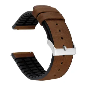 Gear S3 Classic Frontier Leather And Rubber Hybrid Oak Brown Watch Band