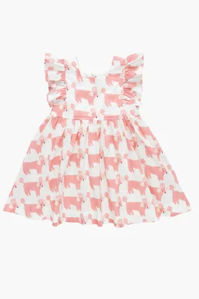 Girls Dress Pink Chicken Elsie Poodle (Size 10 left)